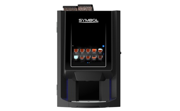 Symbol two-bean coffee machine in a clubhouse lounge